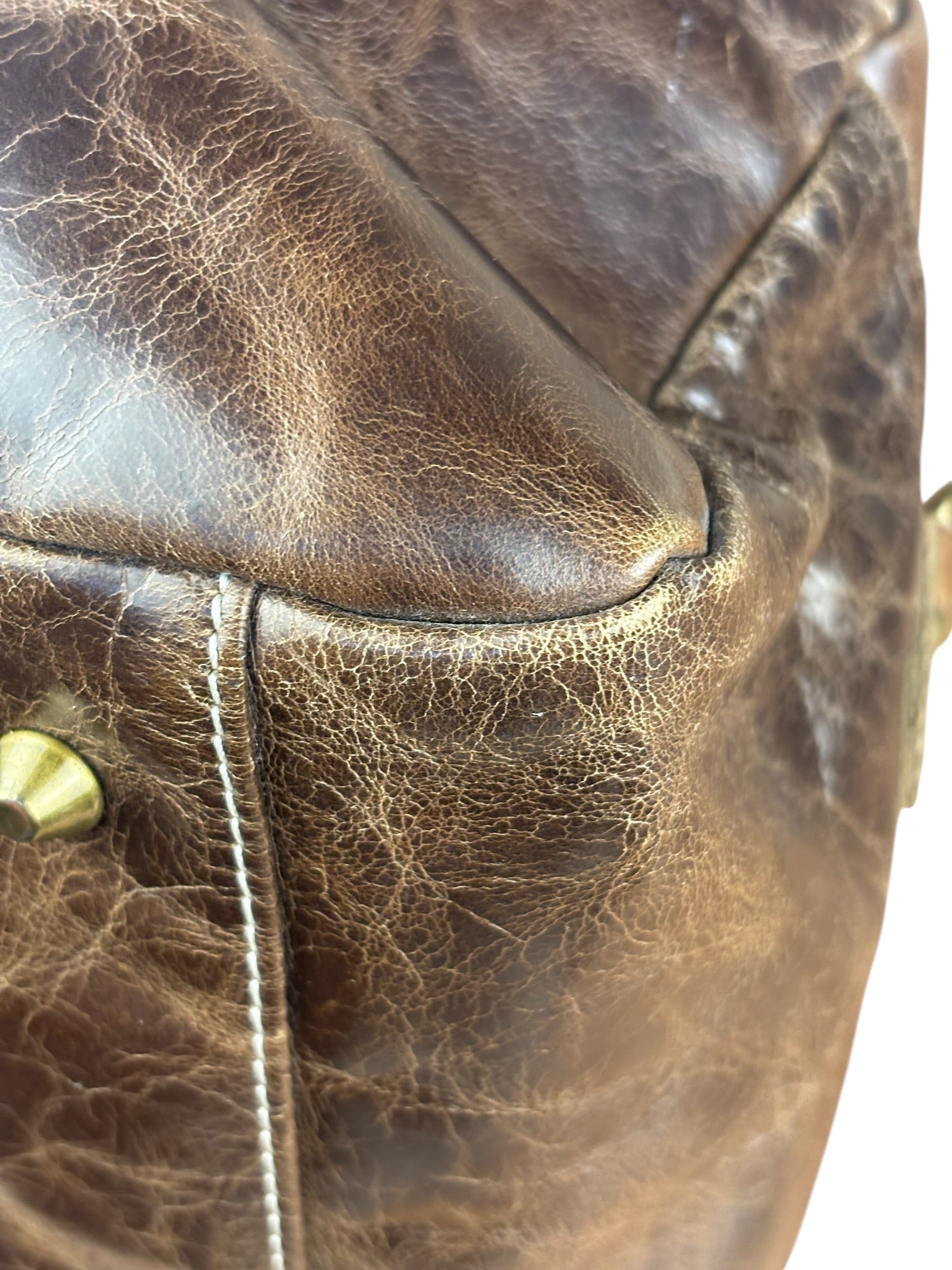 Balenciaga Vintage Brown Leather Moto Handbag