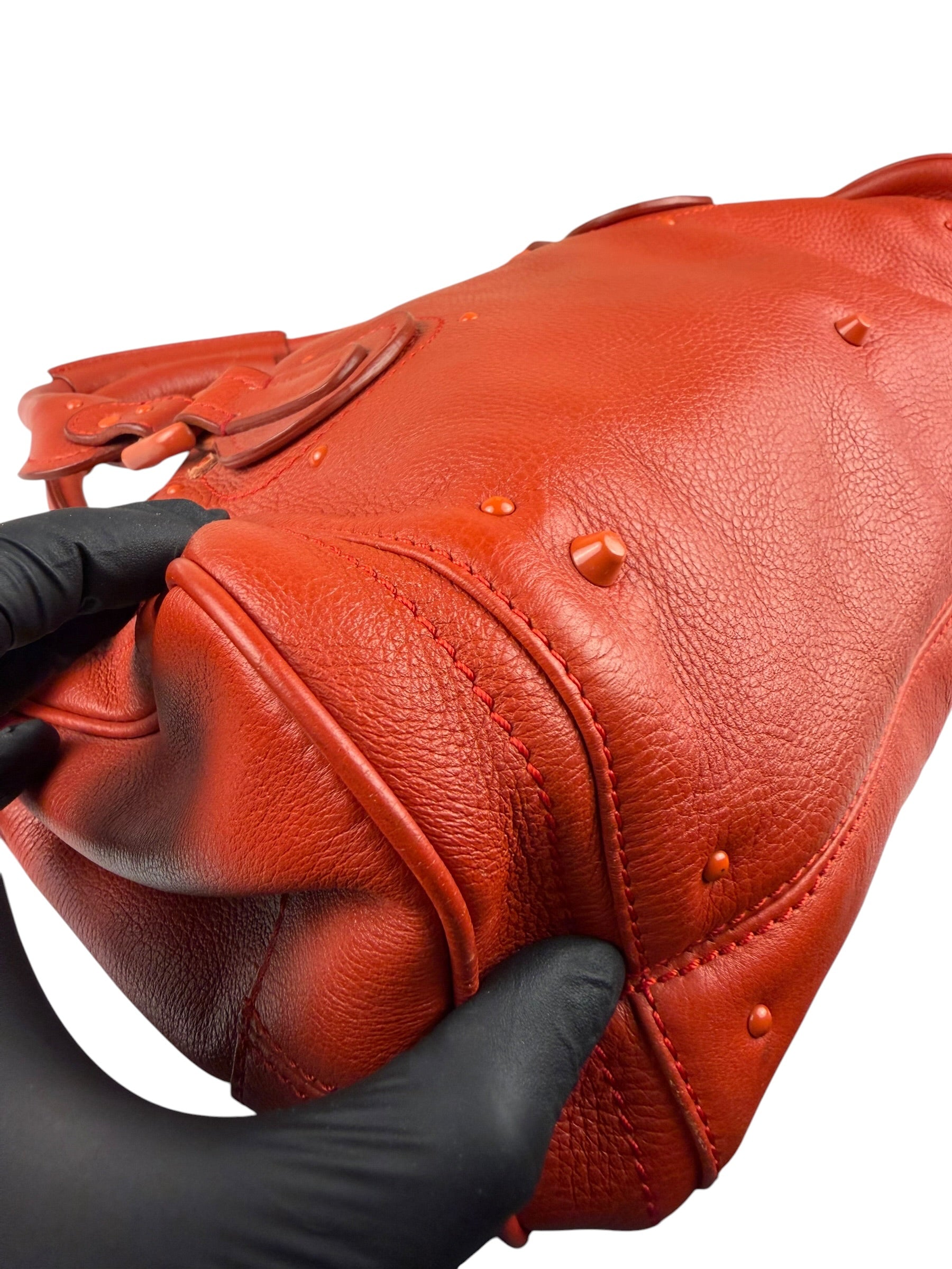 Chloé Vintage Red Leather Paddington Bag (Broken Lock