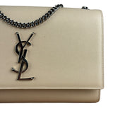 Saint Laurent Kate Grain De Poudre Chain Bag Beige