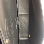 Chanel Black Patent Leather Quilted Leather Double Flap Jumbo Bag 2012