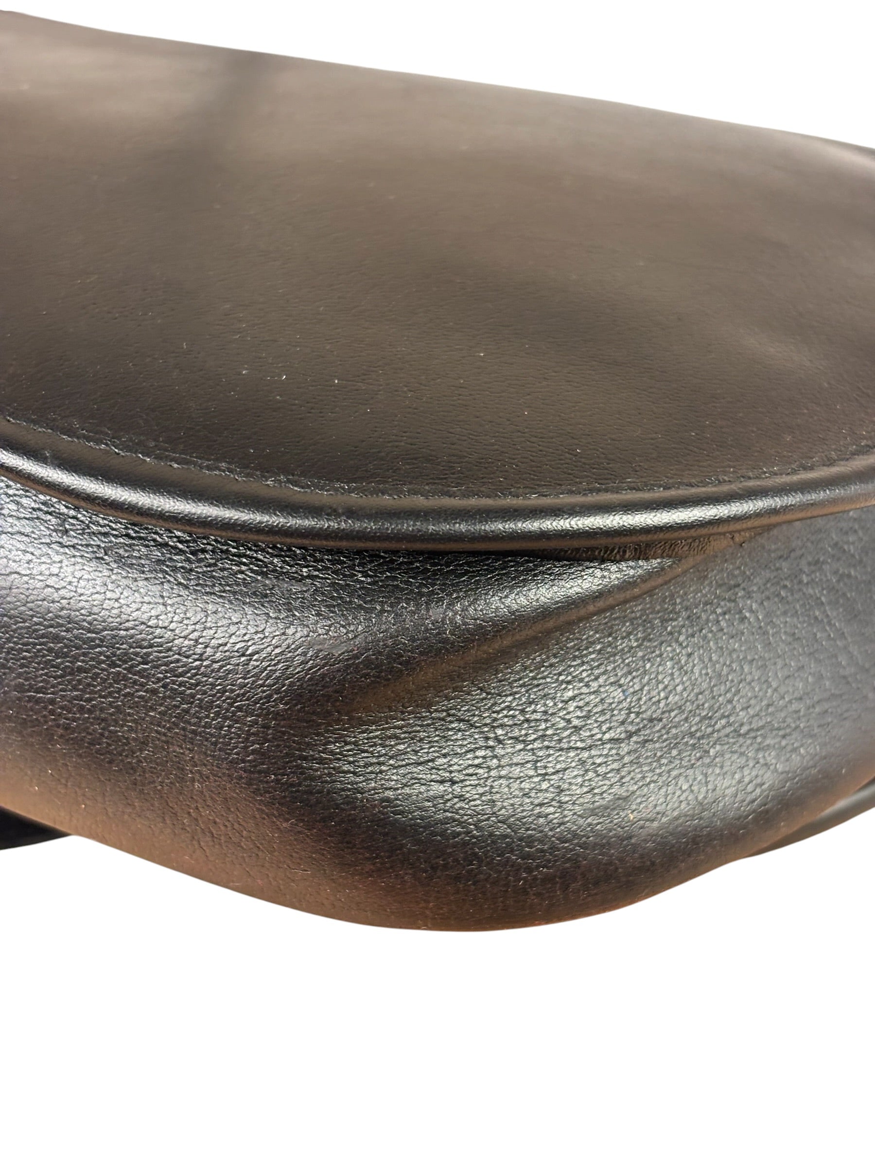 Christian Dior Vintage Black Leather Rounded Flap Bag