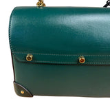 Gucci Green Padlock Bamboo Handle Handbag