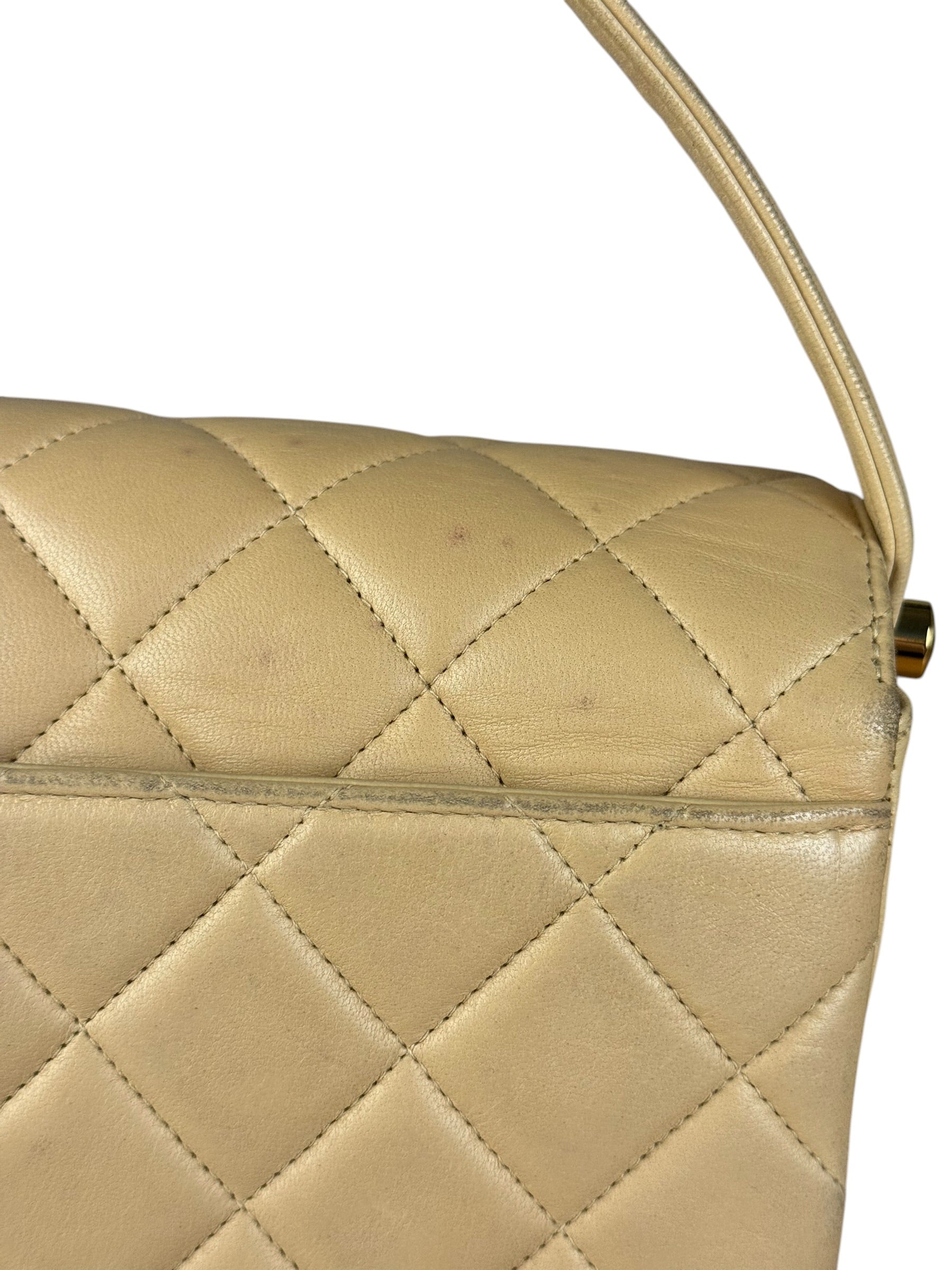 Chanel M Beige Lambskin Envelope Flap 1997