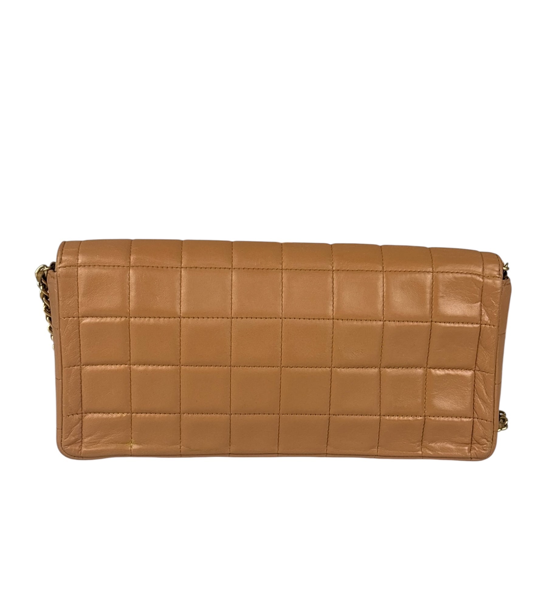 Chanel Vintage Beige Leather  Chocolate Bar East- 1987