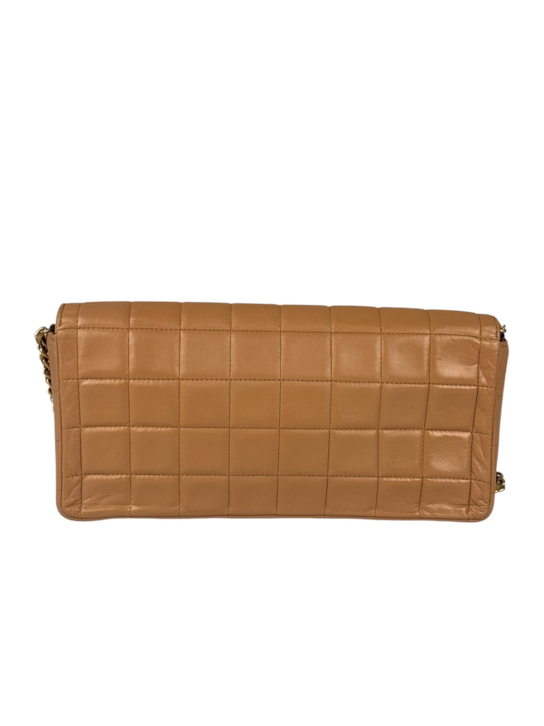 Chanel Vintage Beige Leather  Chocolate Bar East- 1987