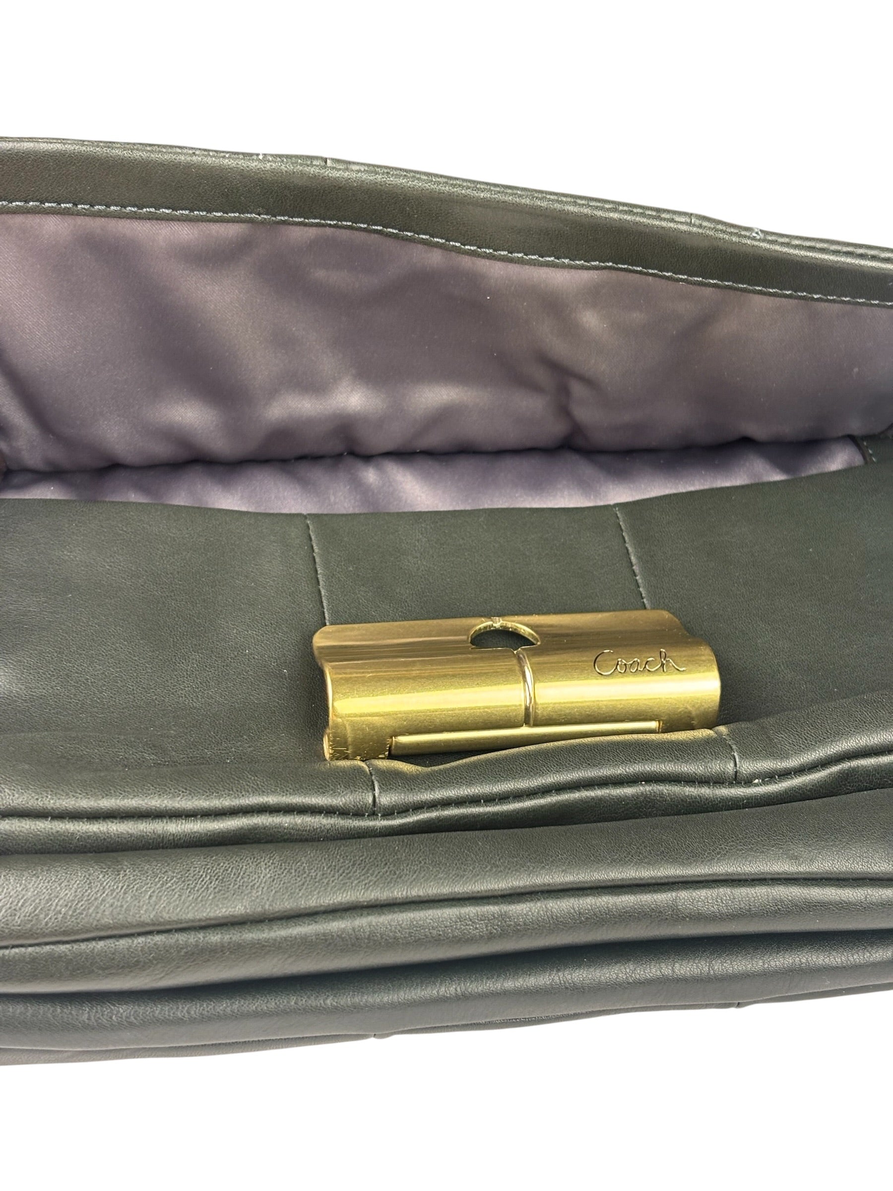 Coach Dark Green Leather Kristin Willow Shoulder Bag