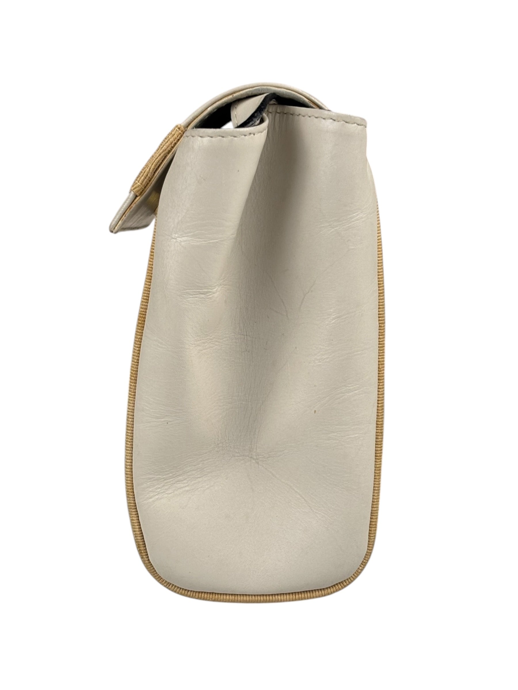 Salvatore Ferragamo Vintage Cream Vara Leather Crossbody Shoulder Bag