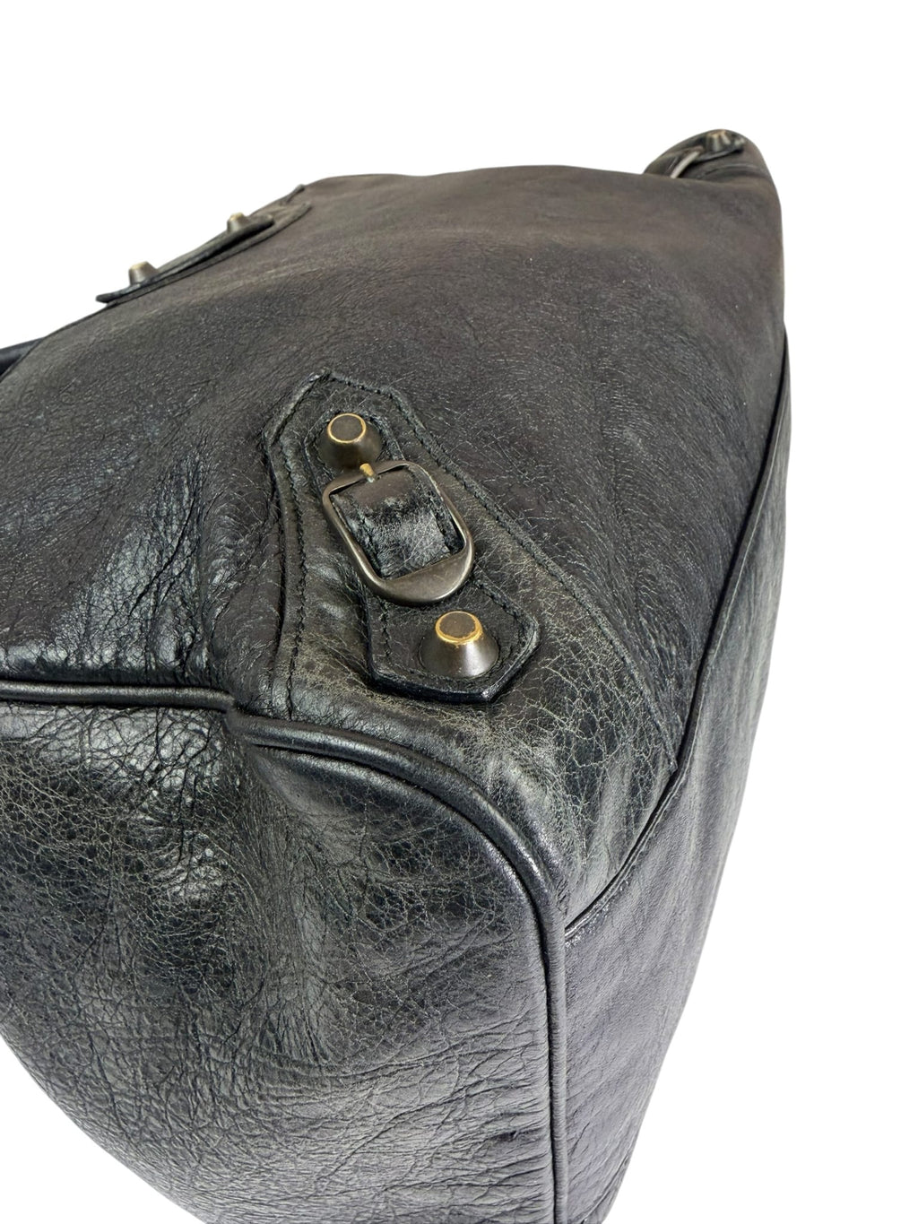 Blanciaga Black Lambskin Velo Moto Handbag