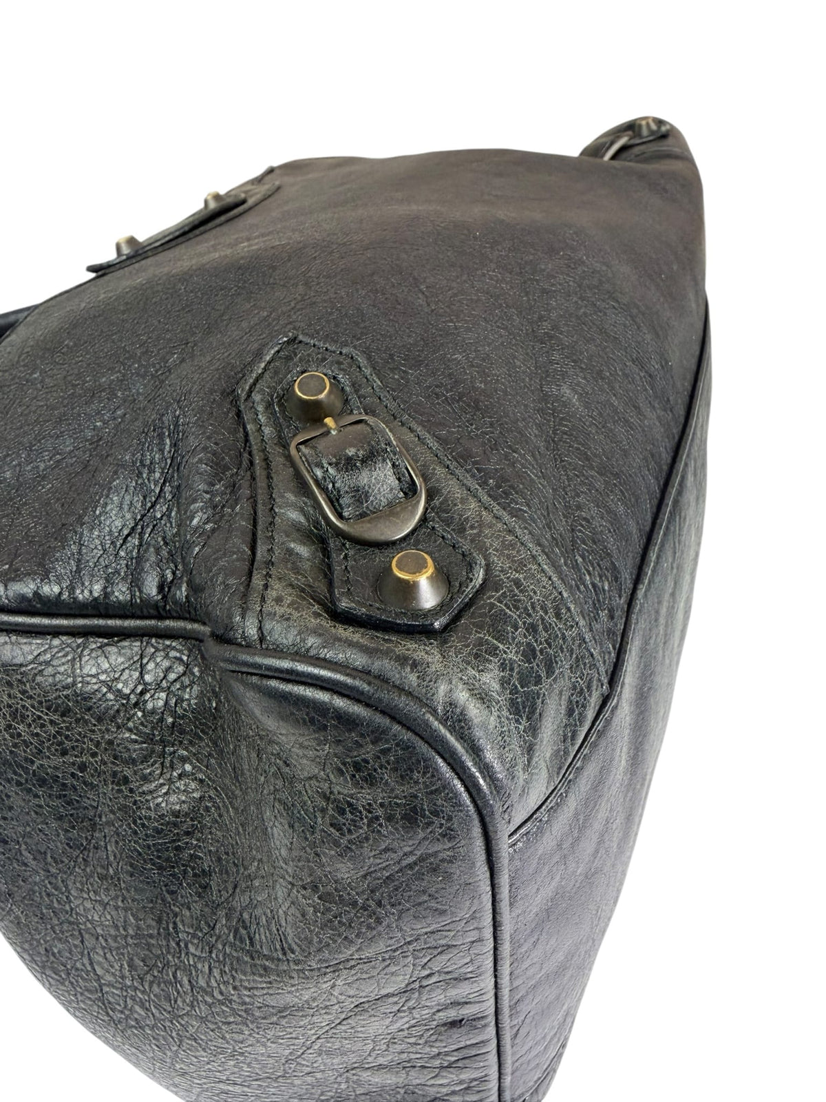 Blanciaga Black Lambskin Velo Moto Handbag