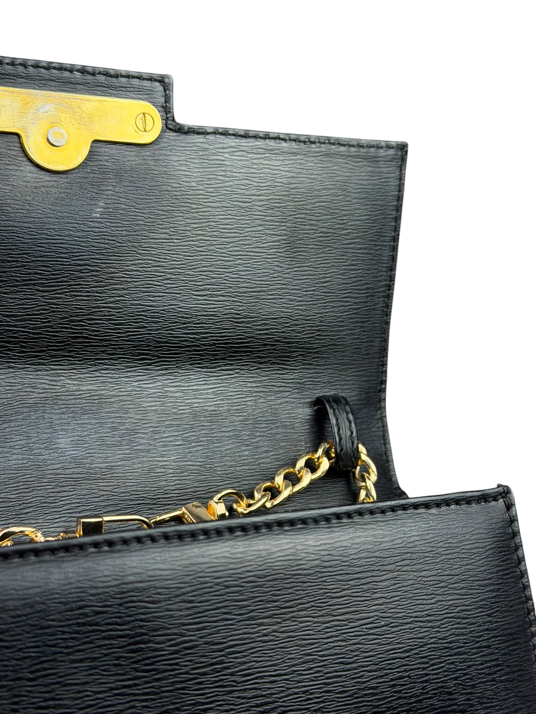 Christian Dior Black Leather Flap Bag Replacement Chain