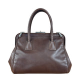 Prada Brown Leather Madras Cerniera Doctor Handbag