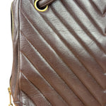 Chanel Burgundy Leather V Stitch Shoulder Bag 1990's