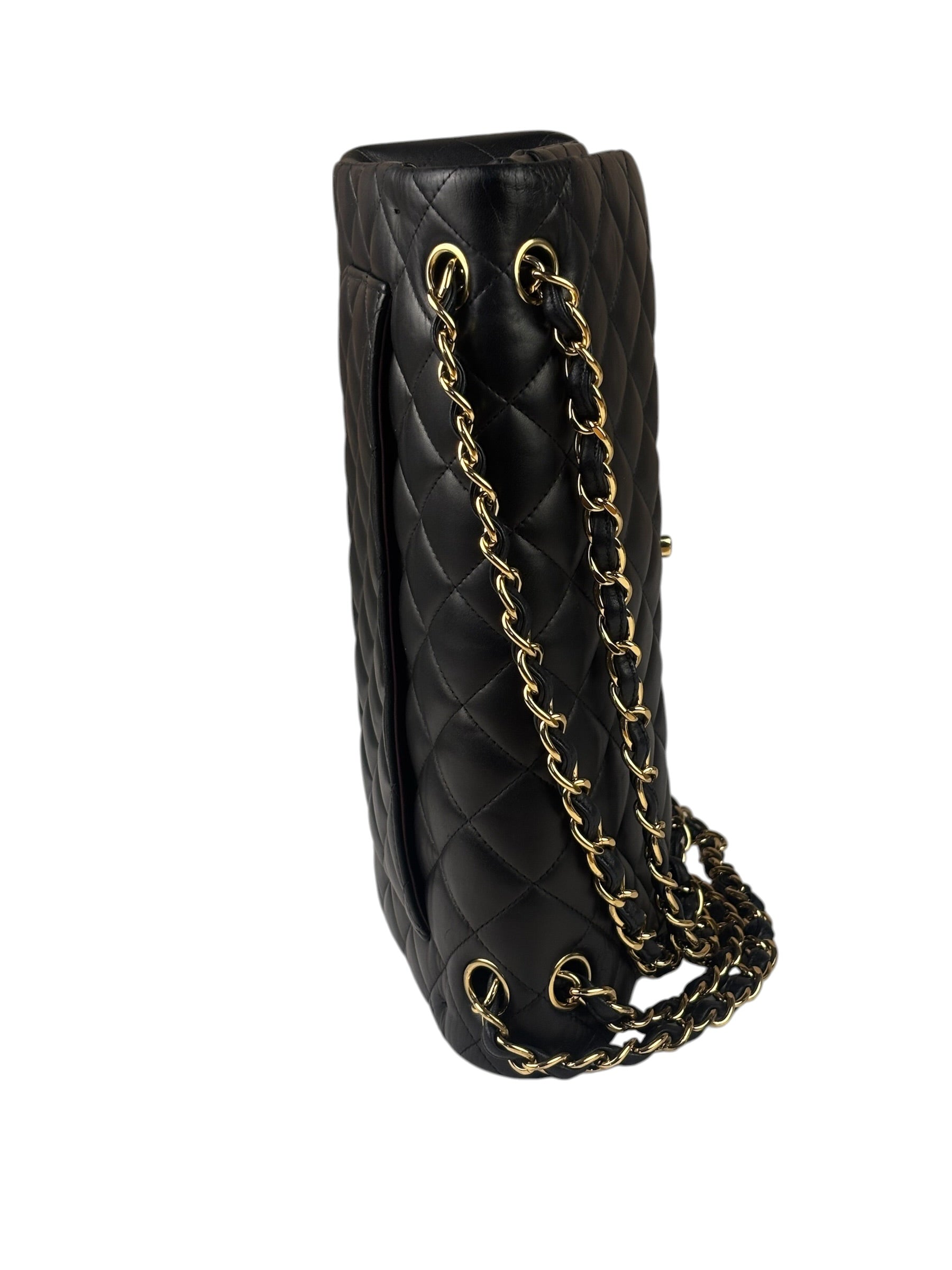 Chanel Black Lambskin Double Flap Bag 2017