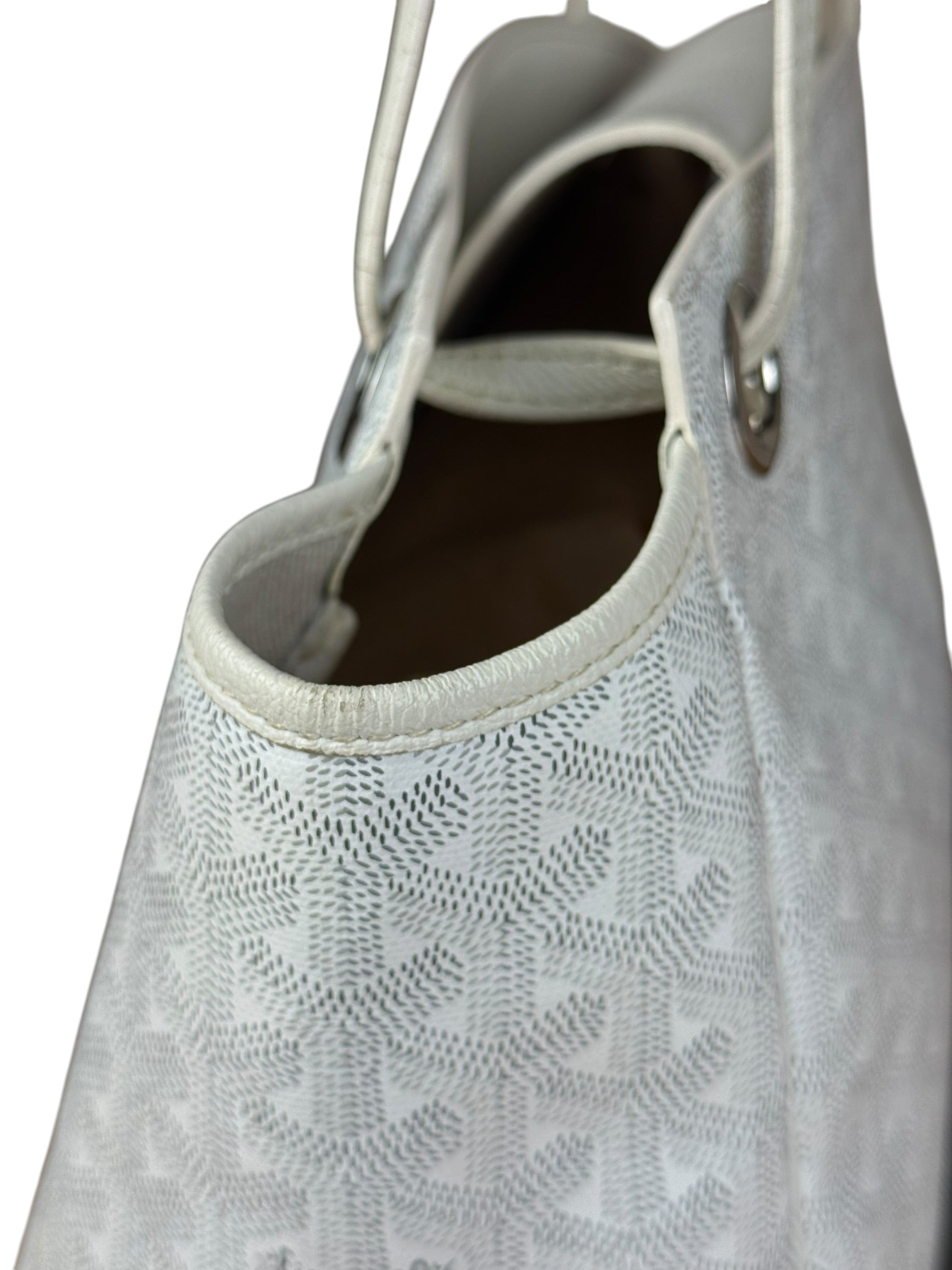 Goyard White Goyardine Sac Rouette PM Shoulder Tote