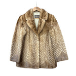 Farlon Vintage Brown Chevron Mink Fur Coat