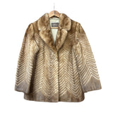 Farlon Vintage Brown Chevron Mink Fur Coat