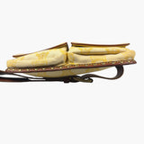 Celine Yellow/Brown Leather Trim Macadam Belt Bag
