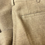 Fendi Wool Dark Beige Stripe Pleated Pants