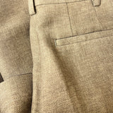 Fendi Wool Dark Beige Stripe Pleated Pants