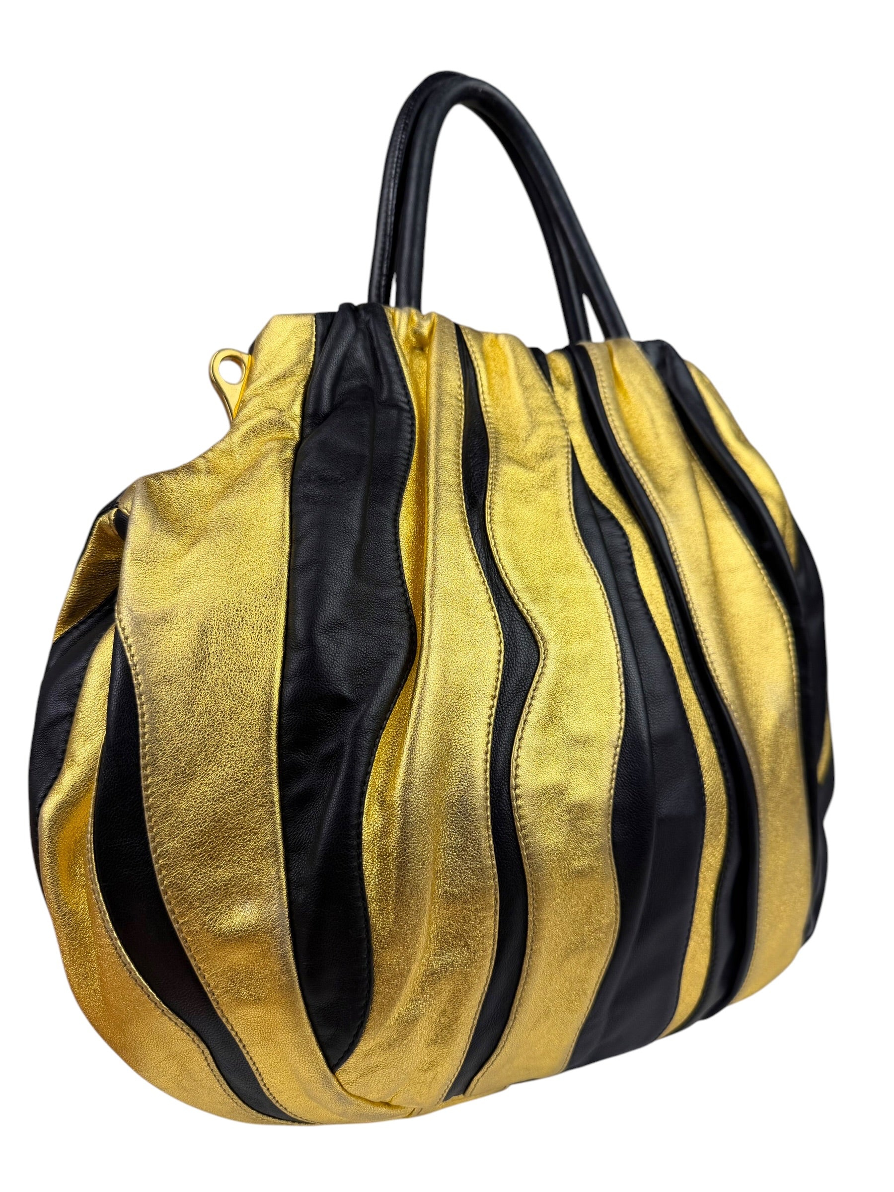 Prada Bicolor Leather Nappa Waves Tote Bag