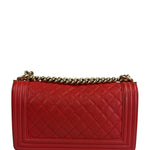 Chanel Red Quilted Caviar Boy Flap Bag 2019