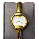 Gucci Gold Plated White Dial Bangle Bracelet