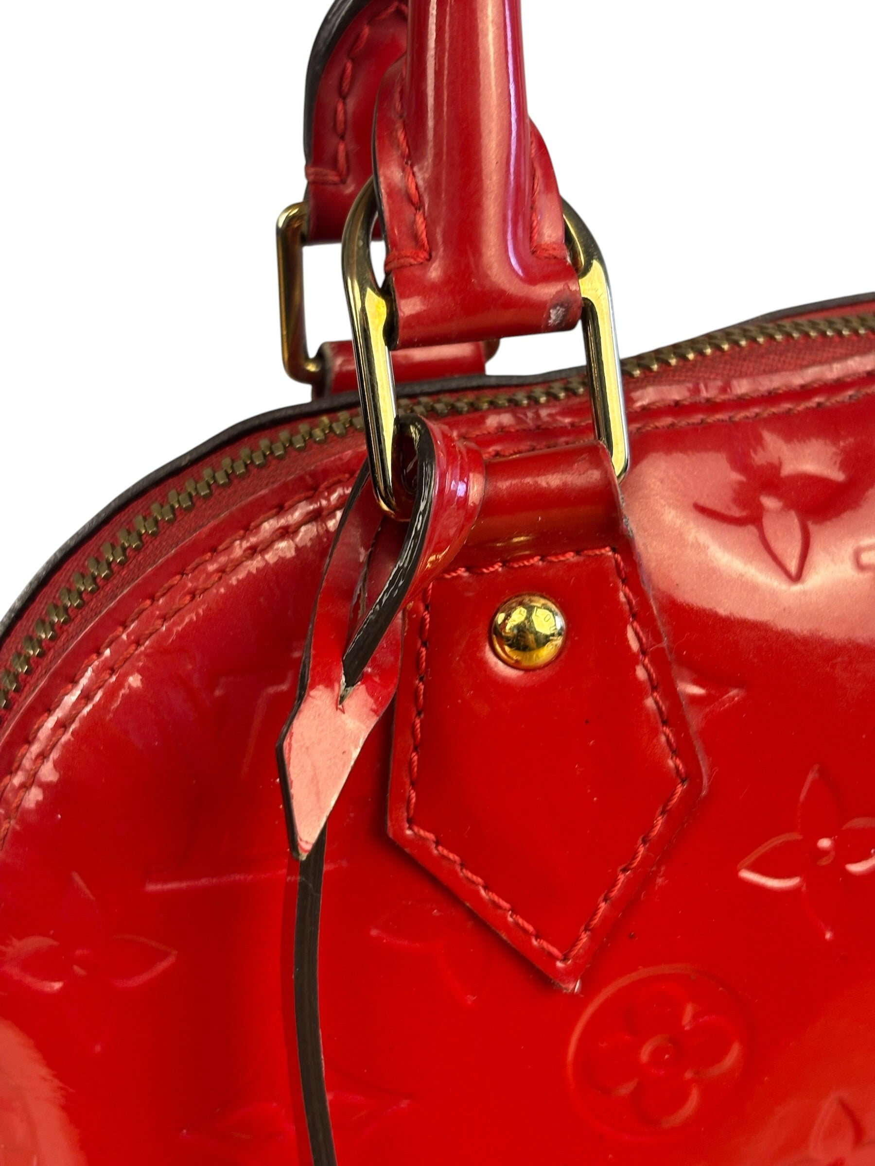 Louis Vuitton Red Vernis Alma BB Handbag