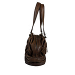 Chanel Brown Leather Essential Square Stitch Bowler Bag 2007