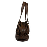 Chanel Brown Leather Essential Square Stitch Bowler Bag 2007