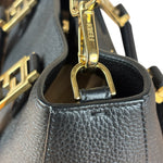 Fendi Black Leather Small FF Tote Two-Way Bag