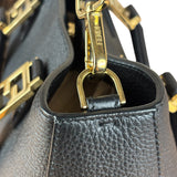 Fendi Black Leather Small FF Tote Two-Way Bag
