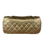 Chanel CC Limited Edition Gold Satin Quilted Flap Bag 2008