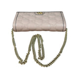 Gucci Light Pink Leather GG Matelasse Chain Wallet