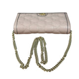 Gucci Light Pink Leather GG Matelasse Chain Wallet
