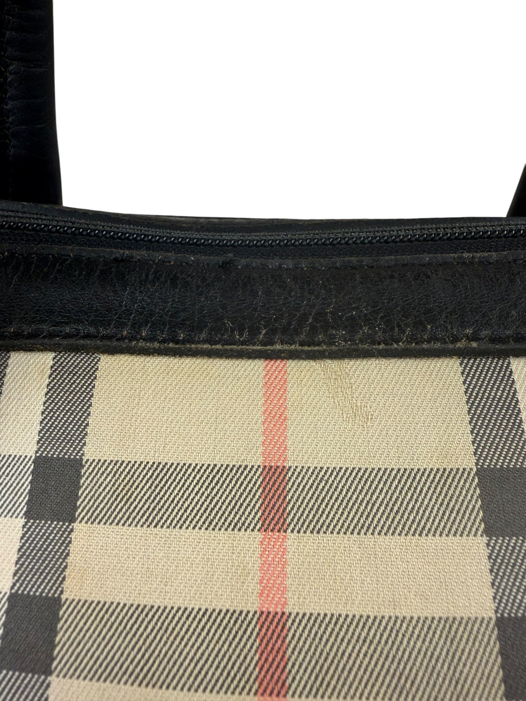 Burberry Vintage Haymarket House Small Boston Bag