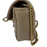 Gucci Pink Beige Leather Marmont Mini Shoulder Bag