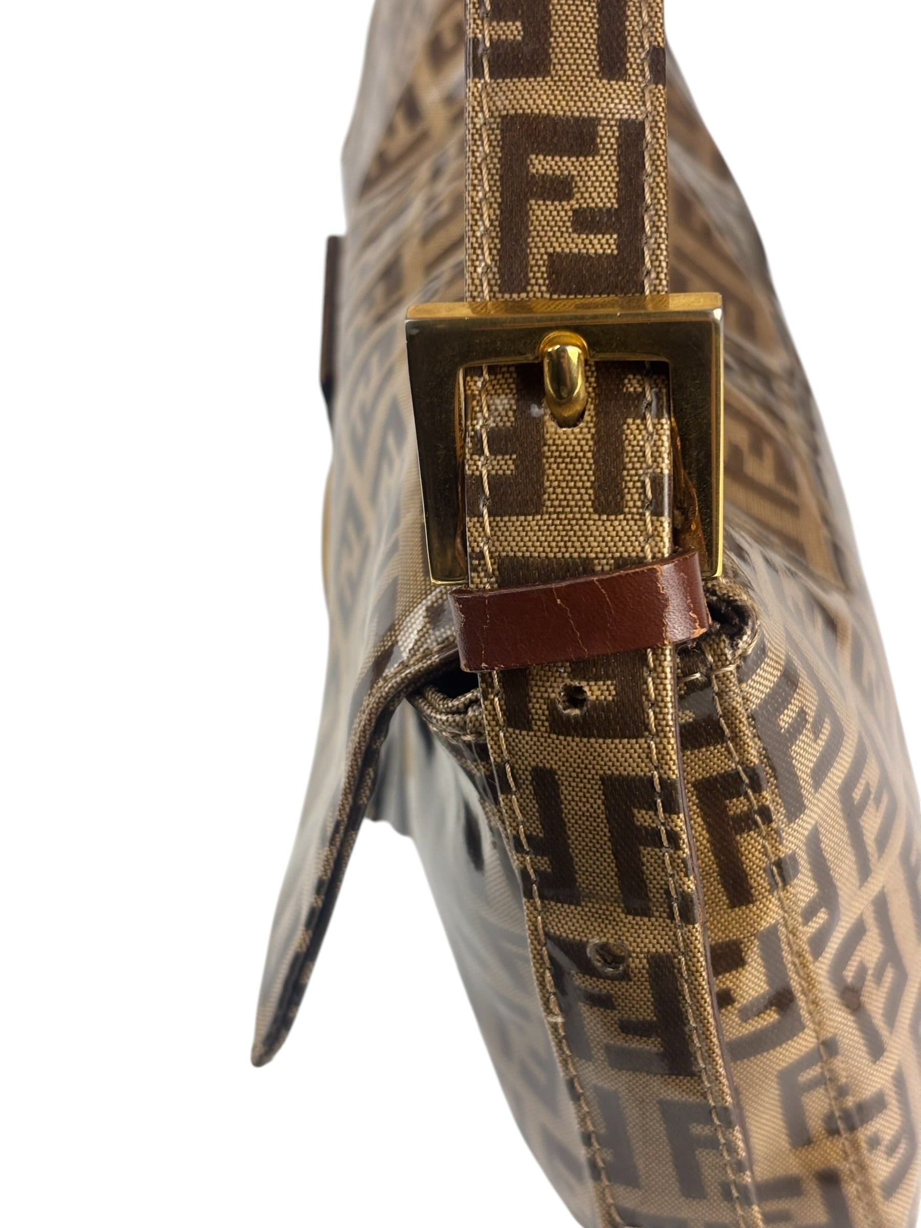Fendi Brown PVC Zucca Baguette