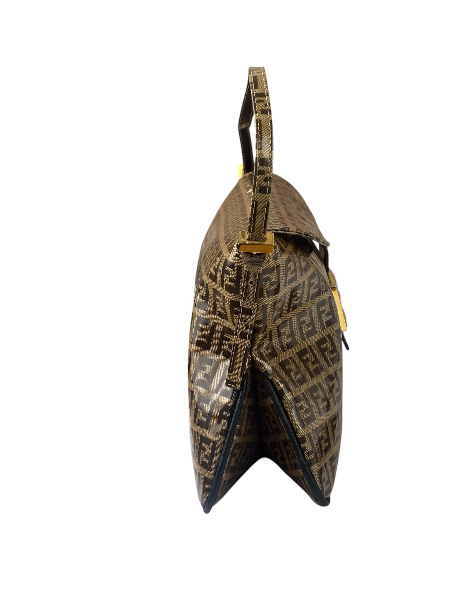 Fendi Brown PVC Zucca Baguette