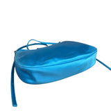 Balenciaga Blue Satin/Leather Trim Leopolda Small Hobo Bag
