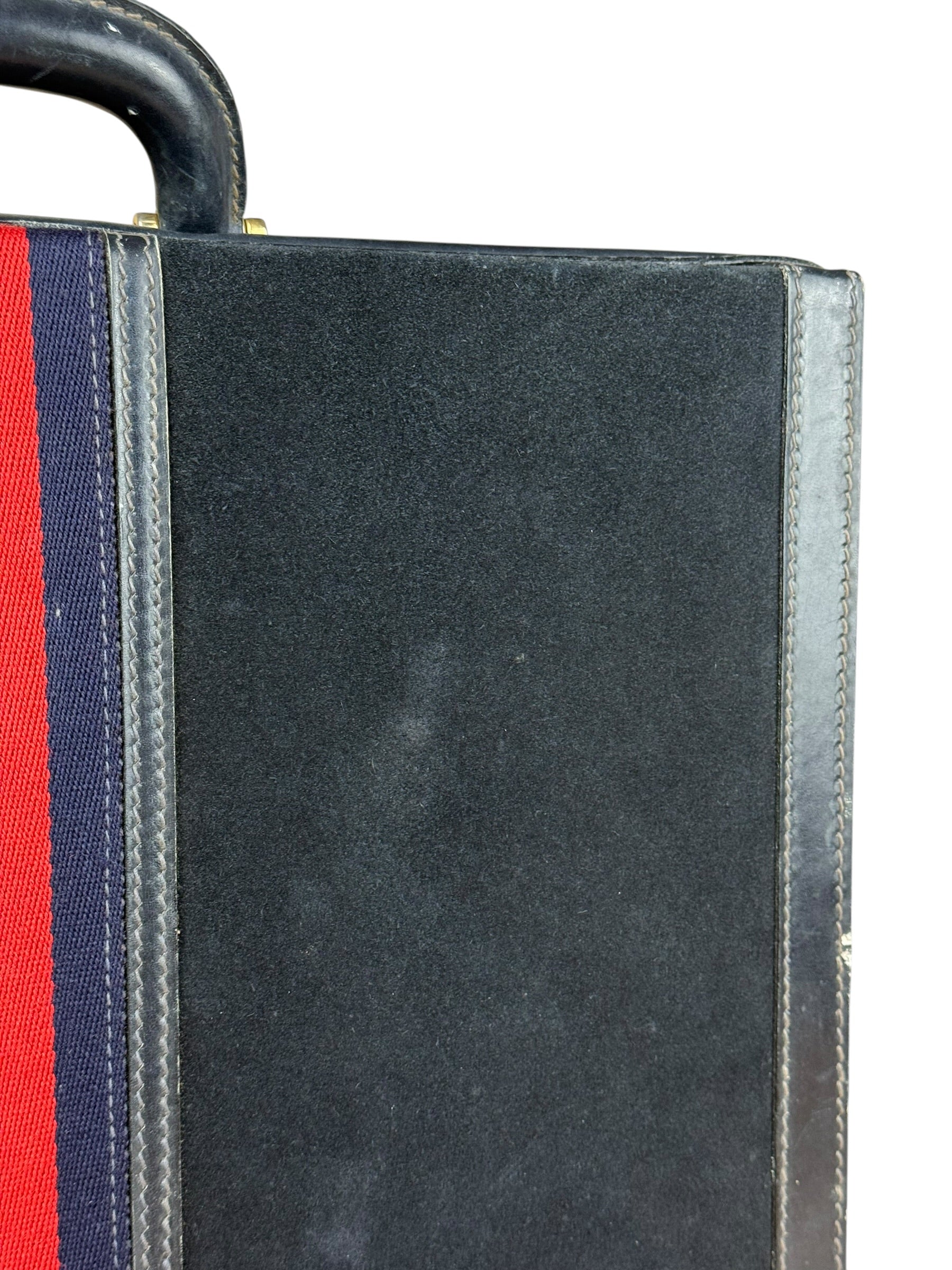 Gucci Navy Suede Vintage Briefcase