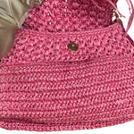 Fendi Pink Raffia Mini Chef Bag