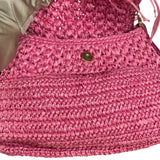 Fendi Pink Raffia Mini Chef Bag