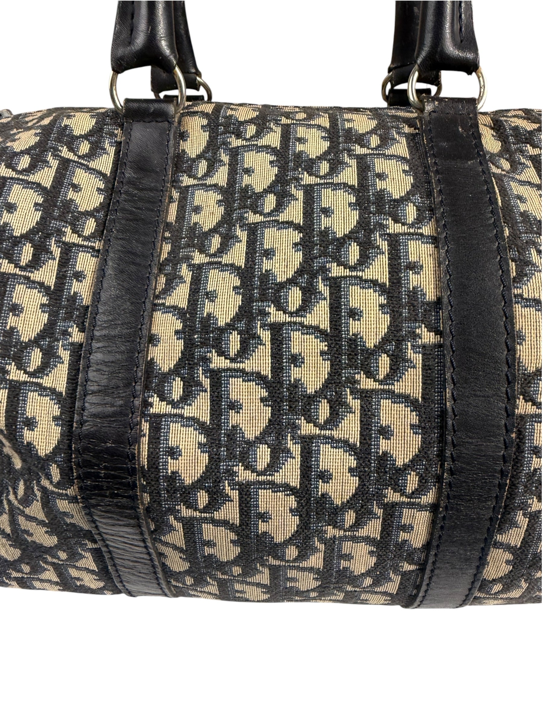 Christian Dior Vintage Navy Blue Trotter Boston Bag