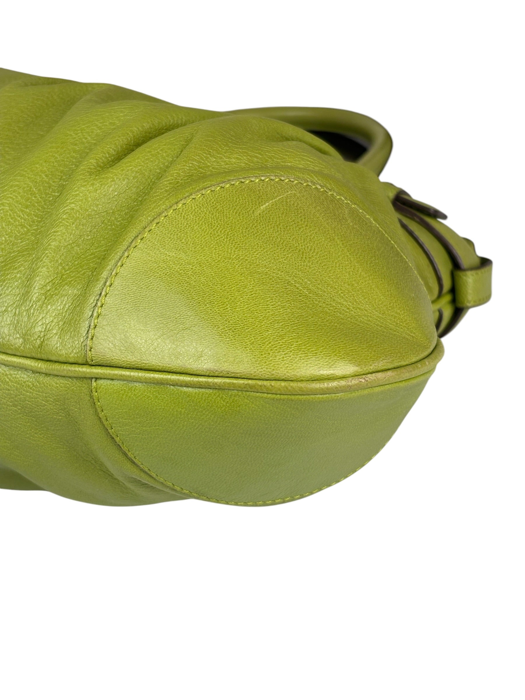Salvatore Ferragamo Green Leather Marisa Shoulder Bag