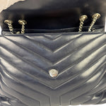 Yves Saint Laurent Navy Blue LouLou Medium Shoulder Bag