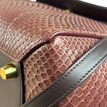 Celine Maroon Python Embossed Trapeze Bag