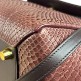Celine Maroon Python Embossed Trapeze Bag