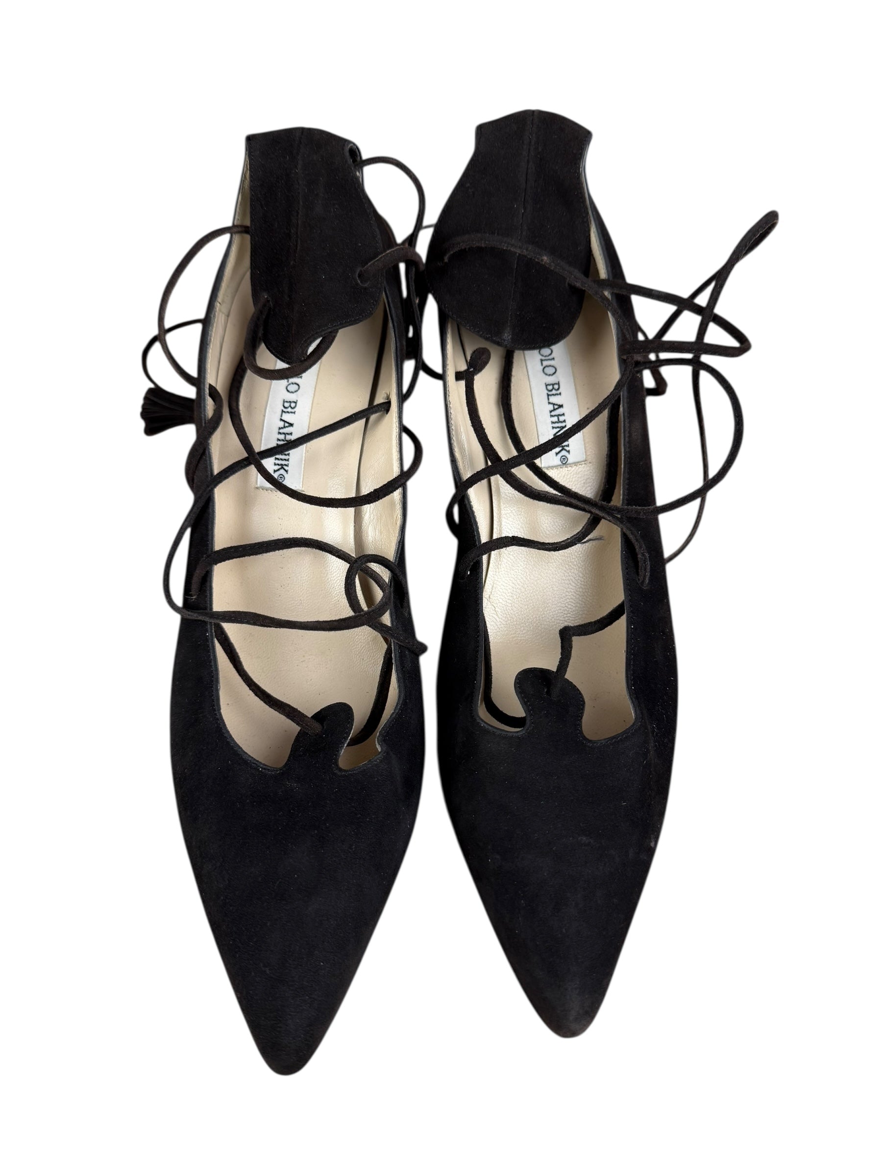 Manolo Blahnik Brown Suede Strappy Heels