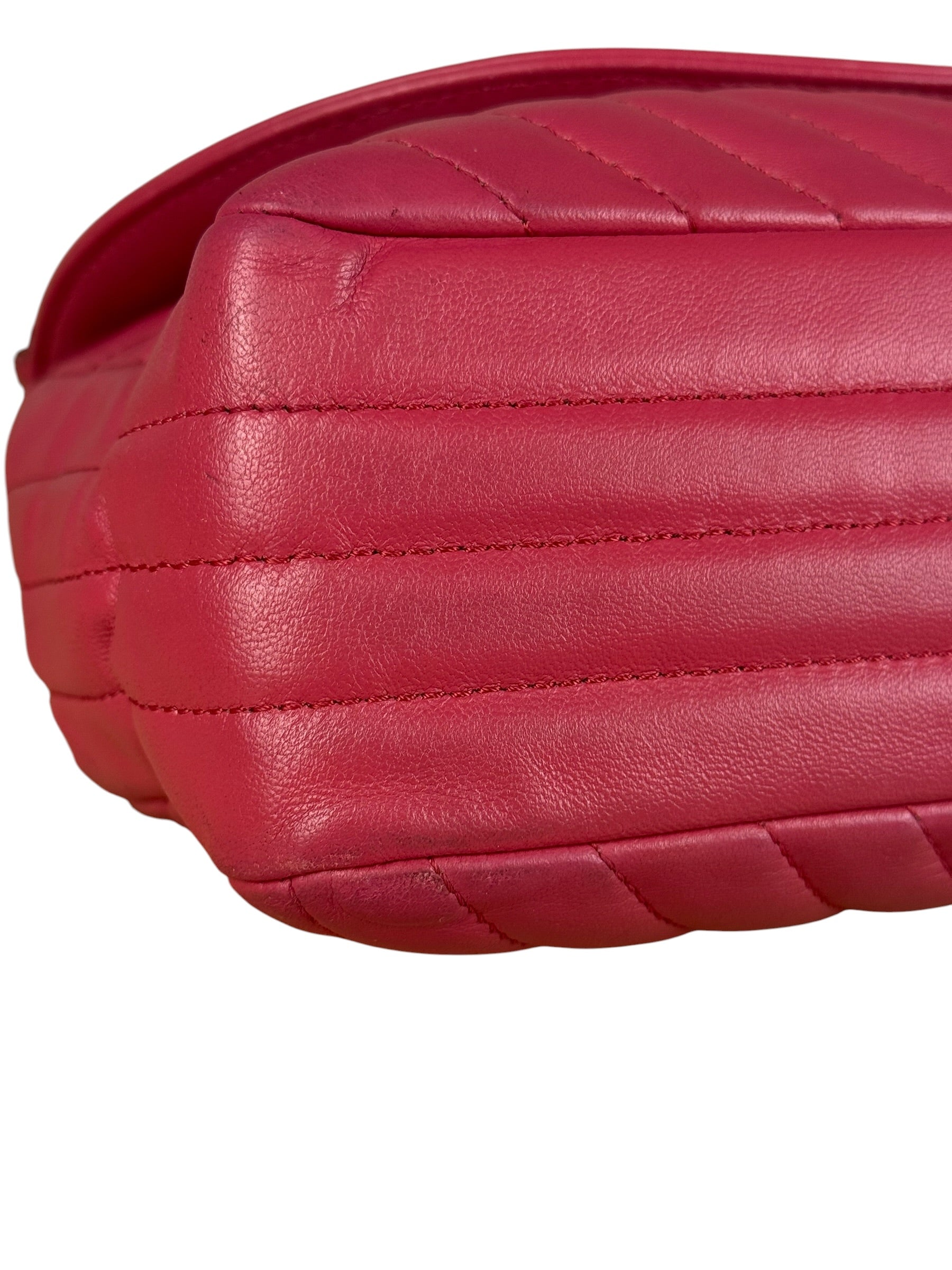 Chanel Pink Chevron Quilted Leather Medium Flap Bag 2018