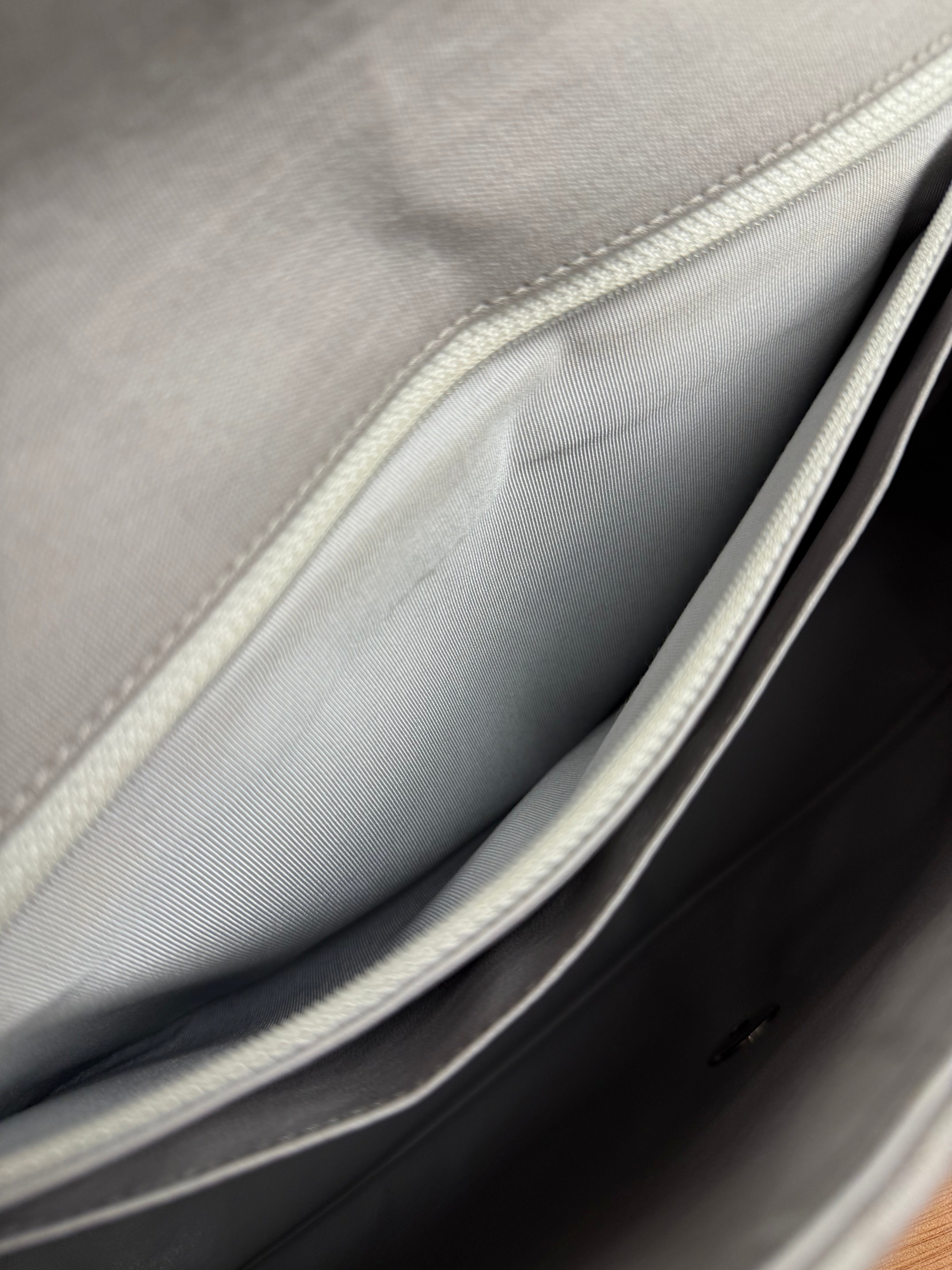 Chanel Grey Cotton M Classic Flap